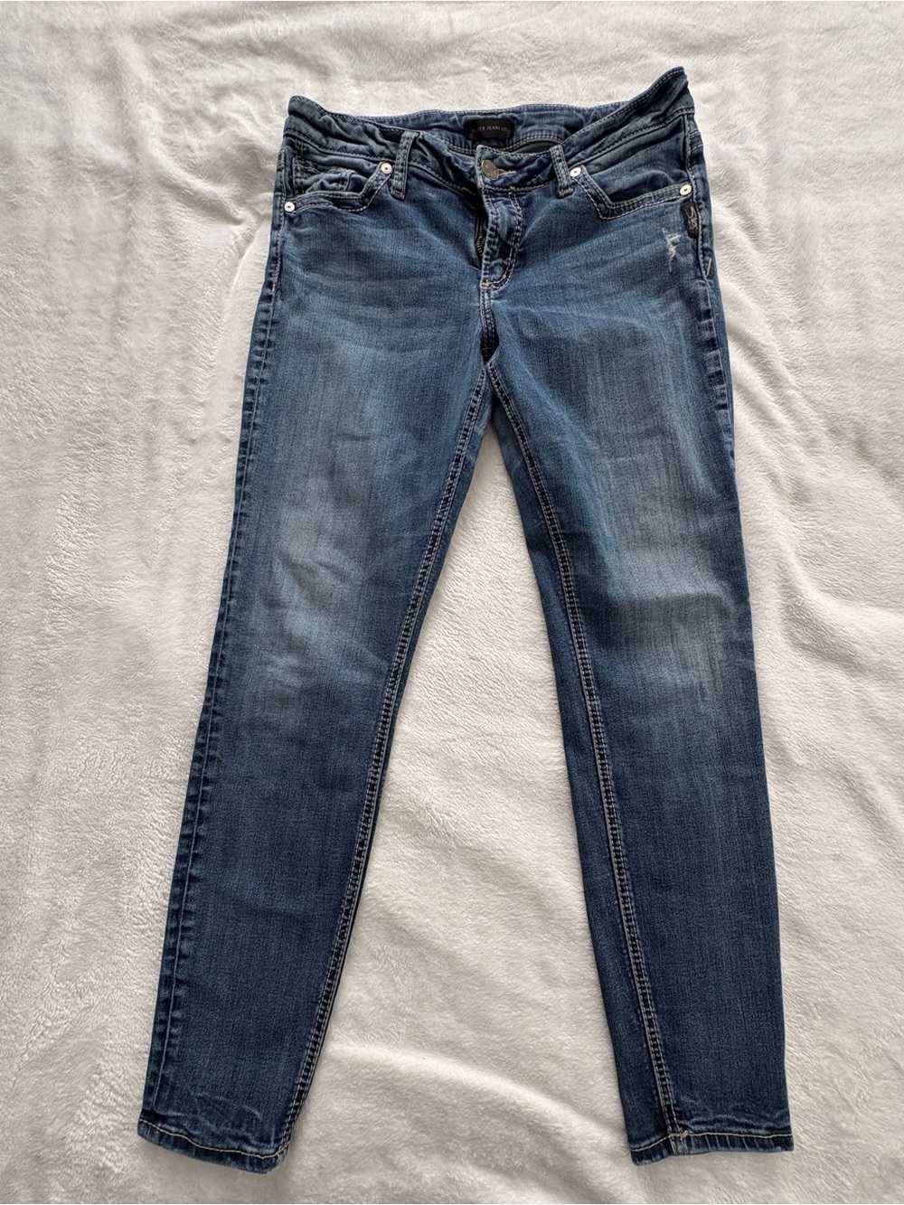 Silver Jeans Straight Leg Dark Blue Wash Jeans